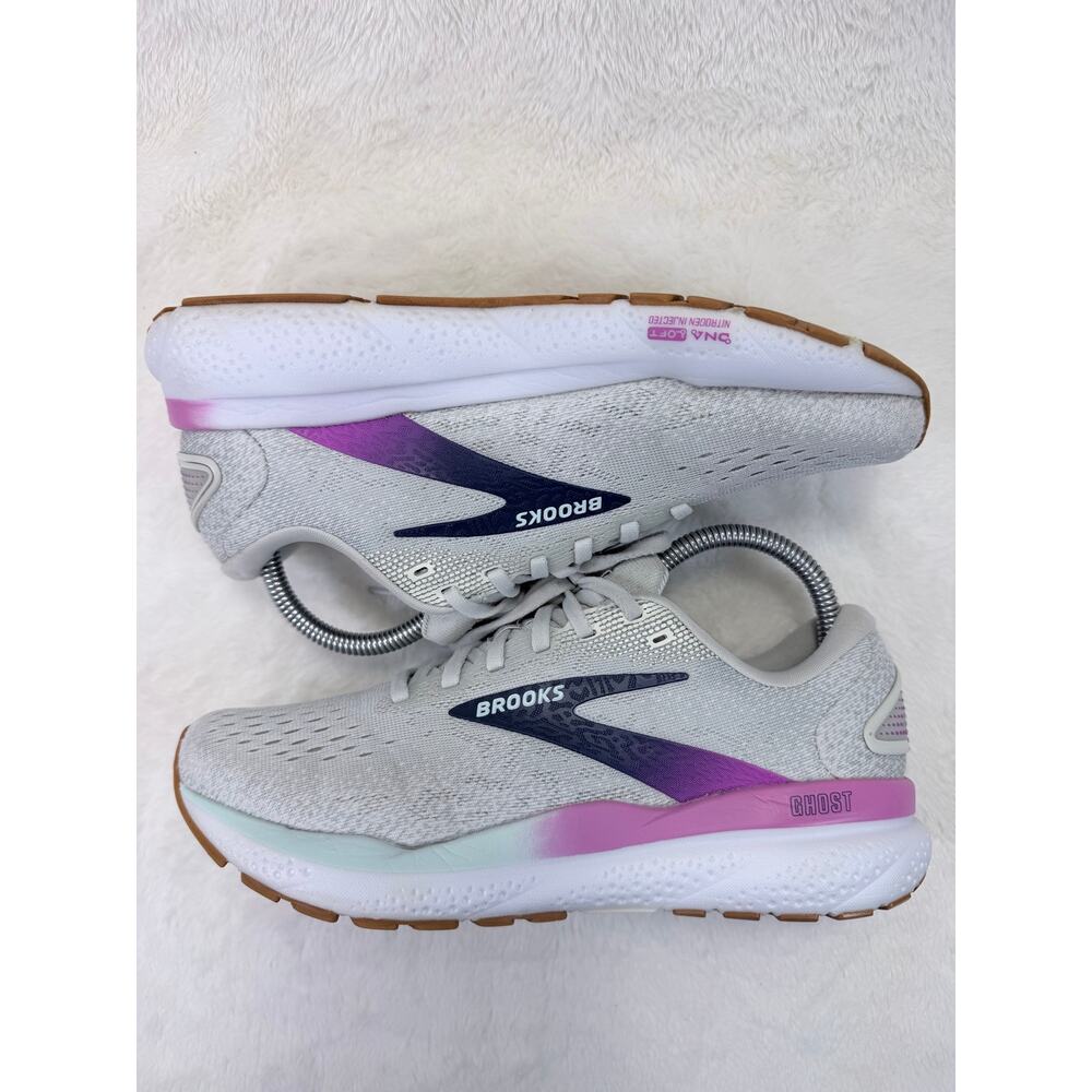 Brooks Ghost 16 Womens Running Shoes Gray Purple Size 7.5 D Wide - Picture 6 of 10